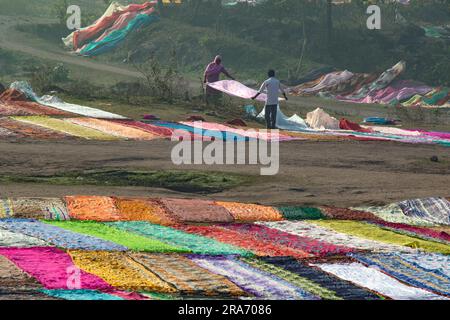 Dhobi Ghat war ein Mann im ländlichen indien Stockfoto