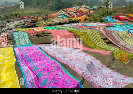 Dhobi Ghat war ein Mann im ländlichen indien Stockfoto