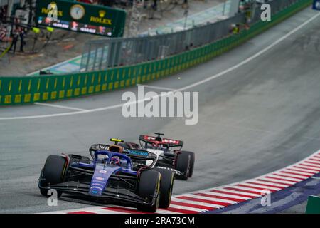 Spielberg, Steiermark, Österreich. 1. Juli 2023. Logan Sargeant (USA) Williams Racing. Während des Sprint-Rennens DER FORMEL 1 ROLEX GROSSER PREIS VON OSTERREICH 2023 - Jun29 to Jul2 in RedbullRing - Spielberg, Österreich (Kreditbild: © Alessio De Marco/ZUMA Press Wire) NUR REDAKTIONELLE VERWENDUNG! Nicht für den kommerziellen GEBRAUCH! Kredit: ZUMA Press, Inc./Alamy Live News Stockfoto