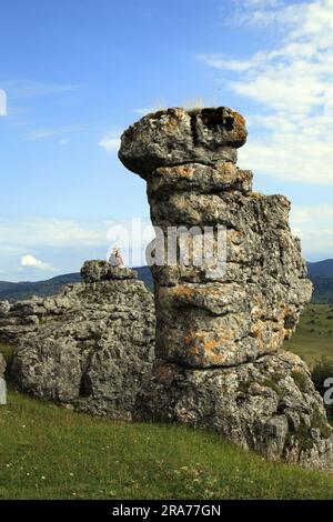 Das Chaos von Nimes-le-Vieux, ruiniforme Stätte. Cevennes-Nationalpark. Okzitanien, Frankreich Stockfoto