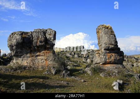 Das Chaos von Nimes-le-Vieux, ruiniforme Stätte. Cevennes-Nationalpark. Okzitanien, Frankreich Stockfoto