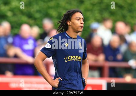 1. Juli 2023; Glebe Park, Brechin, Angus, Schottland: Scottish Pre Season Football Friendly, Brechin City versus Dundee; Euan Mutale of Dundee Stockfoto