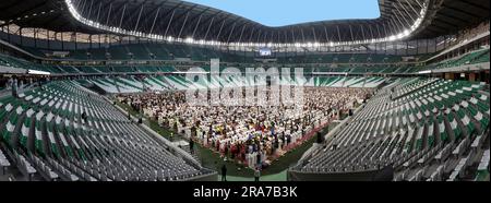 Eid al -Adha Gebete im Education City Stadium Doha Katar 28-06-2023 Stockfoto