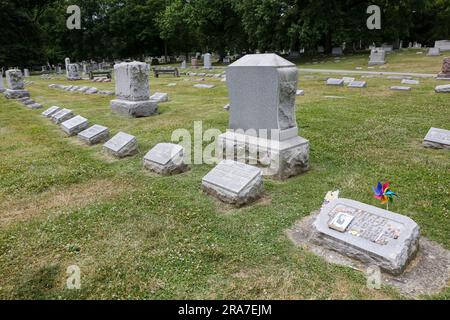 John Dillingers Grab Crown Hilll Cemetery in Indianapolis, Indiana Stockfoto