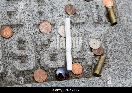 John Dillingers Grab Crown Hilll Cemetery in Indianapolis, Indiana Stockfoto