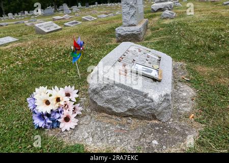 John Dillingers Grab Crown Hilll Cemetery in Indianapolis, Indiana Stockfoto