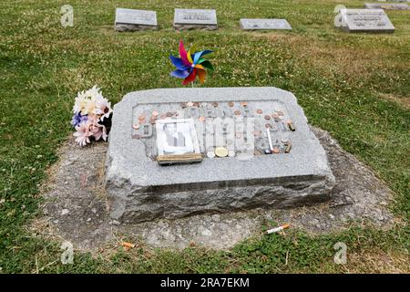 John Dillingers Grab Crown Hilll Cemetery in Indianapolis, Indiana Stockfoto