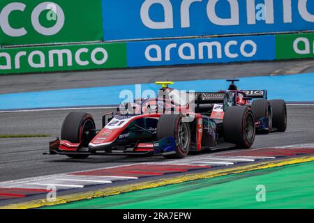 21 NOVALAK Clement (FRA), Trident Racing, Dallara F2, Action während der 7. Runde der FIA Formel-2-Meisterschaft 2023 vom 30. Juni bis 2. Juli 2023 auf dem Red Bull Ring in Spielberg, Österreich. Kredit: Independent Photo Agency Srl/Alamy Live News Stockfoto