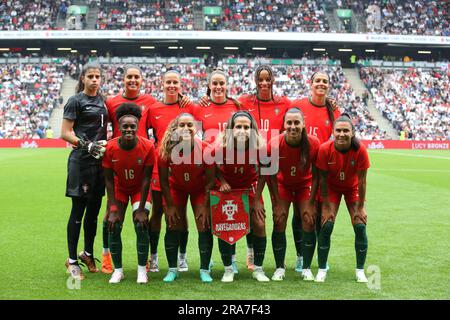 London, Großbritannien. 01. Juli 2023. London, April 6. 2023: Portugiesische Nationalmannschaft beim Womens International Friendly Football Match zwischen England und Portugal im Stadium MK, Milton Keynes, England. (Pedro Soares/SPP) Kredit: SPP Sport Press Photo. Alamy Live News Stockfoto