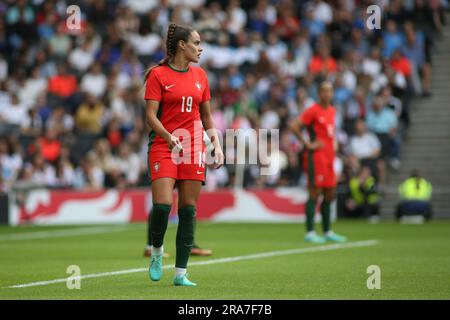 London, Großbritannien. 01. Juli 2023. London, April 6. 2023: Diana Gomes (19 Portugal) beim Womens International Friendly Football Match zwischen England und Portugal im Stadium MK, Milton Keynes, England. (Pedro Soares/SPP) Kredit: SPP Sport Press Photo. Alamy Live News Stockfoto