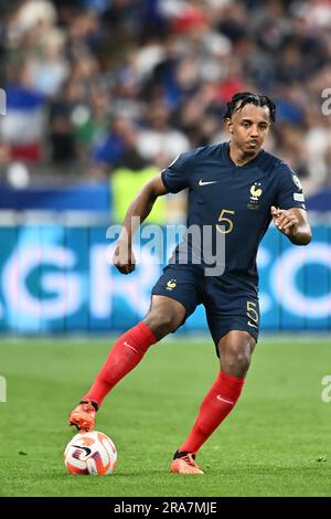 PARIS, FRANKREICH – JUNI 19: Jules Kounde aus Frankreich während des UEFA-Wettkampfs der GRUPPE B in der Qualifikationsrunde DER EURO 2024 zwischen Frankreich und Griechenland im Stade de France Stockfoto