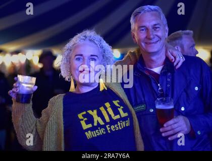 Sabine Hay, Derbyshire, Großbritannien. 01. Juli 2023 Exilmusikfestival. Bildunterschrift: Bild: Mark Dunn/Alamy Live News Stockfoto