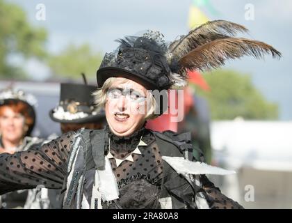 Sabine Hay, Derbyshire, Großbritannien. 01. Juli 2023 Exilmusikfestival. Bildunterschrift: Bild: Mark Dunn/Alamy Live News Stockfoto