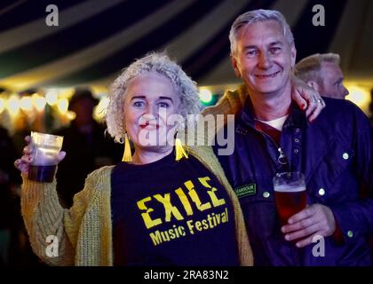 Sabine Hay, Derbyshire, Großbritannien. 01. Juli 2023 Exilmusikfestival. Bildunterschrift: Bild: Mark Dunn/Alamy Live News Stockfoto