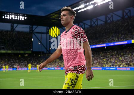 Nashville, Tennessee, USA. 1., Juli 2023. Taylor Washington (23). Nashville SC besiegt D.C. United 2-0 im GEODIS Park. Kredit: Kindell Buchanan/Alamy Live News. Stockfoto