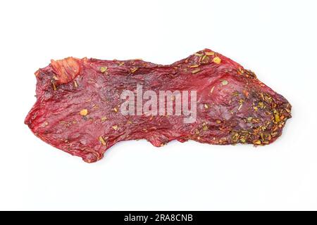 Draufsicht auf ein Stück Trockenfleisch Stockfoto