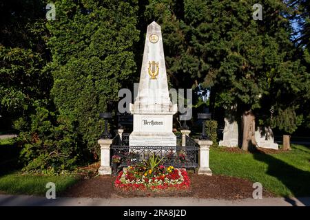 Zentraler Friedhof mit Ehrengrab, Denkmal des Komponisten Ludwig van Beethoven, Ludwig van Beethoven Komponist, Wien, Österreich Stockfoto