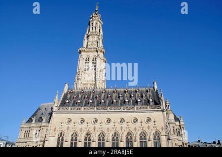 Glockenturm, Belfry, Rathaus, Place des Heros, Arras, Nord Pas de Calais, Frankreich Stockfoto