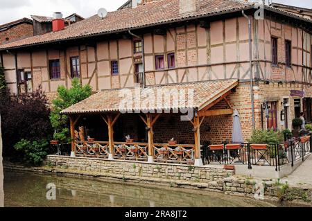 Restaurant, Chatillon sur Chalaronne, Ain, Rhone-Alpes, Frankreich Stockfoto