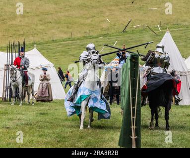 Salisbury, Wiltshire, 02. Juli 2023, das Chalke Valley History Festival, jährliche Veranstaltungen, Aufregungen, Enthusiasten, Und unterhält über die Vergangenheit und wie sie unsere Zukunft beeinflusst.das Festival bietet eine große Auswahl an fesselnder Lebensgeschichte, historischen Darbietungen und Erlebnissen - alles entworfen, um das Verständnis der Geschichte für alle Altersgruppen zu fördern.Paul Quezada-Neiman/Alamy Live News Credit: Paul Quezada-Neiman/Alamy Live News Credit: Paul Quezada-Neiman/Alamy Live News Stockfoto