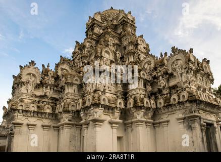 Ashtanga Vimana Gopuram, Sundaravarada Perumal Vishnu Tempel in Uthiramerur nahe Kancheepuram, Tamil Nadu, Südindien, Indien, Asien Stockfoto