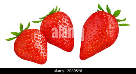 Frische Erdbeeren auf weißem Hintergrund Stockfoto