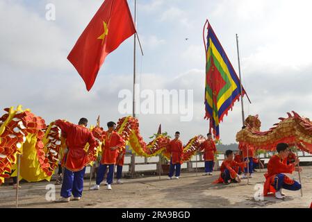 Das traditionelle Festival des Dorfes Chem, Ha Noi, Vietnam 2023. Lễ hội truyền thống Chèm. 越南旅游, वियतनाम पर्यटन, 베트남 관광, ベトナム観光, ឌូលីច វៀតណាម Stockfoto