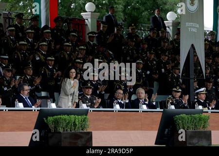 Nicht exklusiv: 30. Juni 2023, Mexiko-Stadt, Mexiko: Innenministerin Luisa Maria Alcalde bei der Feier zum 4. Jahrestag der National G Stockfoto