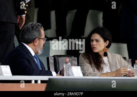 Nicht exklusiv: 30. Juni 2023, Mexiko-Stadt, Mexiko: Innenministerin Luisa Maria Alcalde bei der Feier zum 4. Jahrestag der National G Stockfoto