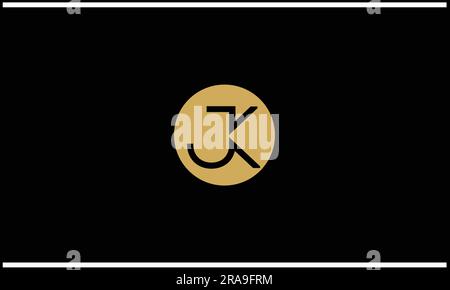 JK, KJ, Monogramm mit abstrakten Buchstaben und Logo Stock Vektor