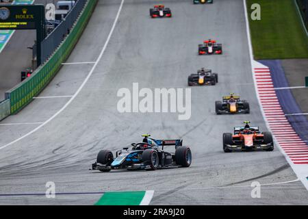 12 LECLERC Arthur (mco), DAMS, Dallara F2, Action während der 7. Runde der FIA-Formel-2-Meisterschaft 2023 vom 30. Juni bis 2. Juli 2023 auf dem Red Bull Ring in Spielberg, Österreich. Kredit: Independent Photo Agency Srl/Alamy Live News Stockfoto