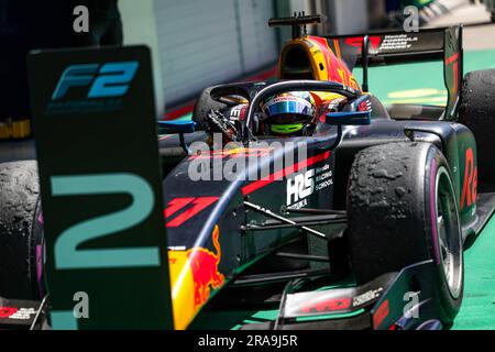 IWASA Ayumu (jpn), DAMS, Dallara F2, Portrait während der 7. Runde der FIA-Formel-2-Meisterschaft 2023 vom 30. Juni bis 2. Juli 2023 auf dem Red Bull Ring in Spielberg, Österreich. Kredit: Independent Photo Agency Srl/Alamy Live News Stockfoto