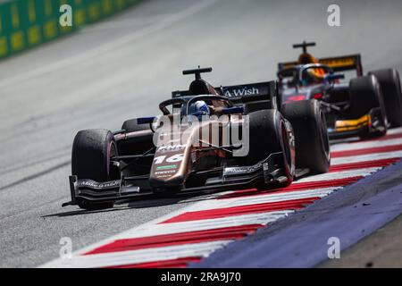 16 NISSANY Roy (isr), PHM Racing von Charouz, Dallara F2, Action während der 7. Runde der FIA Formel-2-Meisterschaft 2023 vom 30. Juni bis 2. Juli 2023 auf dem Red Bull Ring in Spielberg, Österreich. Kredit: Independent Photo Agency Srl/Alamy Live News Stockfoto
