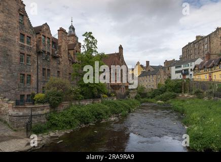 Historische Gebäude von Dean Village in Edinburgh. Stockfoto