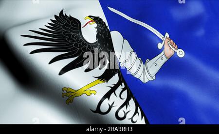 3D Illustration einer winkenden irischen Provinzflagge von Connacht Stockfoto