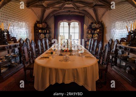 Speisesaal im Pluma Palace, Quinta da Pena, Sintra. Stockfoto