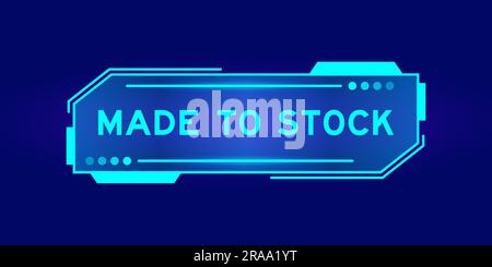 Futuristisches hud-Banner, das Wörter auf dem Bildschirm der Benutzeroberfläche auf blauem Hintergrund enthält Stock Vektor