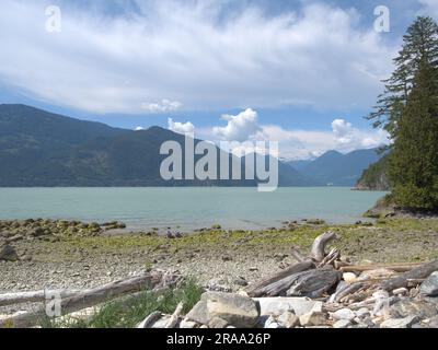 Oliver's Landing Beach, Furry Creek, British Columbia, Kanada Stockfoto