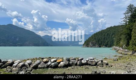 Oliver's Landing Beach, Furry Creek, British Columbia, Kanada Stockfoto