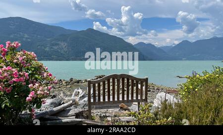 Oliver's Landing Beach, Furry Creek, British Columbia, Kanada Stockfoto