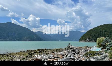 Oliver's Landing Beach, Furry Creek, British Columbia, Kanada Stockfoto