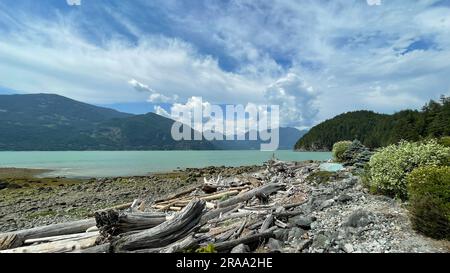 Oliver's Landing Beach, Furry Creek, British Columbia, Kanada Stockfoto