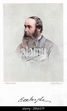 JAMES HENRY ROBERT INNES-KER, sechster Herzog von ROXBURGHE, Staatsmann und Sportler mit seinem Autogramm Datum: 1816 - 1879 Stockfoto