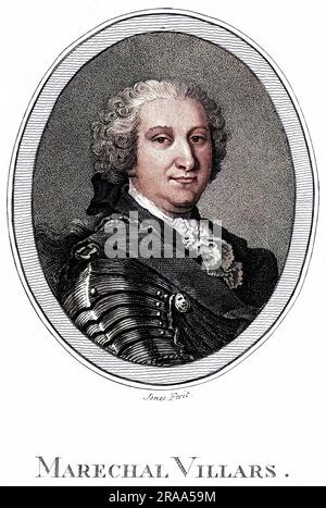 CLAUDE-LOUIS-HECTOR DE VILLARS, französischer Militärbefehlshaber, marechal de France Datum: 1653 - 1734 Stockfoto