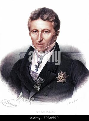 JEAN BAPTISTE SERAPHIN JOSEPH de VILLELE, französischer Staatsmann von royalistischer Sicht Datum: 1773 - 1854 Stockfoto