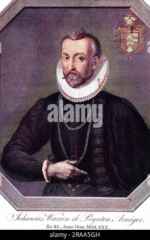 SIR JOHN WARREN Squire, vermutlich der Vater von Sir Edward Warren, von dem wir auch ein Porträt haben. Datum: 1540 - 1587 Stockfoto