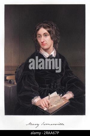 MARY SOMERVILLE (1780 - 1872), schottische Mathematikerin und Astronomin, Unterstützerin der weiblichen Unabhängigkeit. Mit ihrem Autogramm Stockfoto