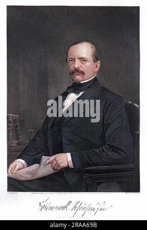 OTTO EDUARD LEOPOLD graf von BISMARCK (1815-1898), deutscher Staatsmann, Kanzler mit seinem Autogramm. Stockfoto