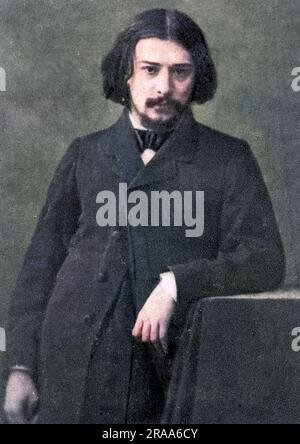 ALPHONSE DAUDET, französischer Schriftsteller, der in einer Mühle lebte und den Charakter von Tartarin schuf. Foto 1869. Datum: 1840 - 1897 Stockfoto