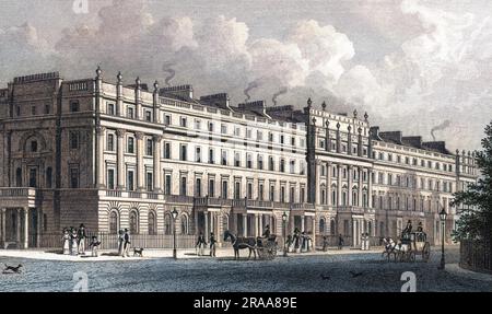 Nordöstliche Seite des Platzes, im neuen, modischen Viertel Pimlico gelegen. Datum: 1828 Stockfoto